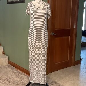 Olivia Rae Black and White Striped Maxi Dress, Size M